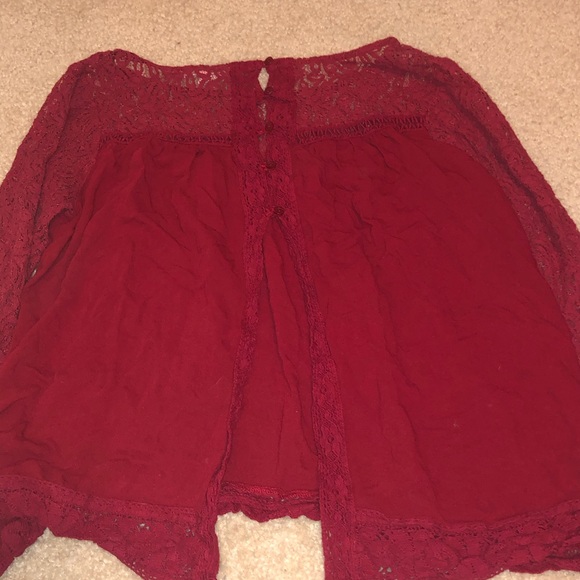 Red long sleeve blouse - Picture 3 of 3